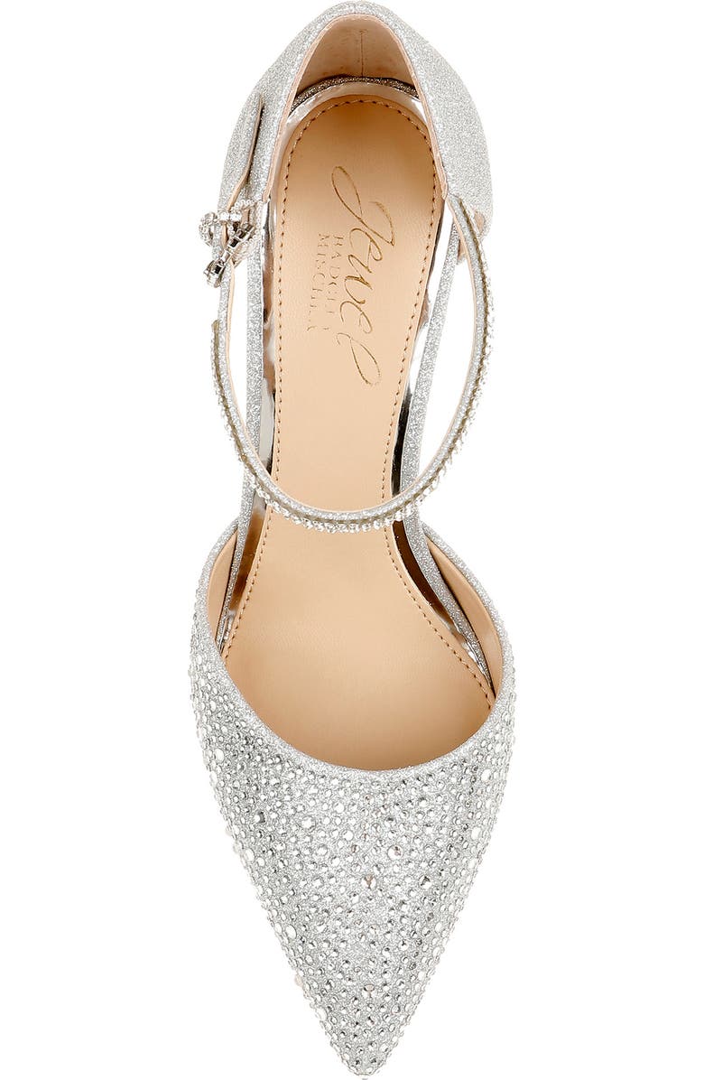 Jewel Badgley Mischka Jailene Ankle Strap Pump, Alternate, color, Silver Glitter