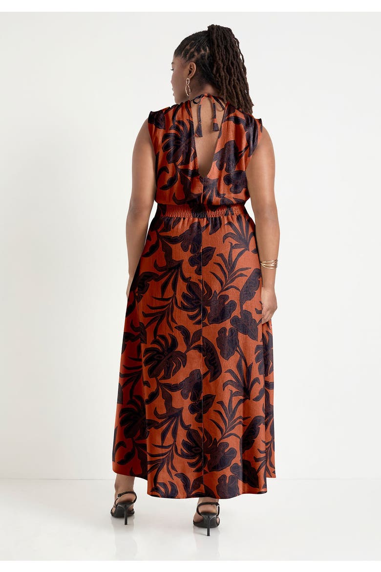 Empire Waist Midi Dress, Alternate, color, STITCHED FLORAL PICANTE