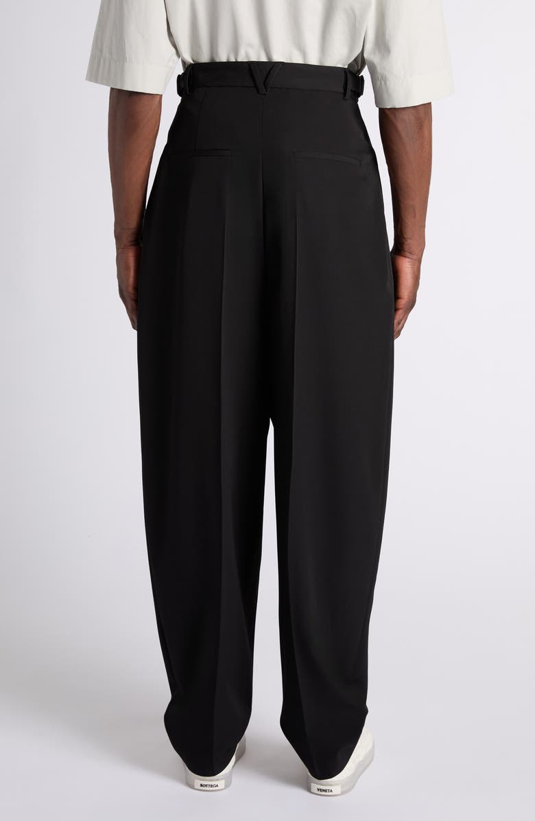 Bottega Veneta Drop Crotch Tapered Leg Lightweight Wool Twill Pants, Alternate, color, 1010 Double Black