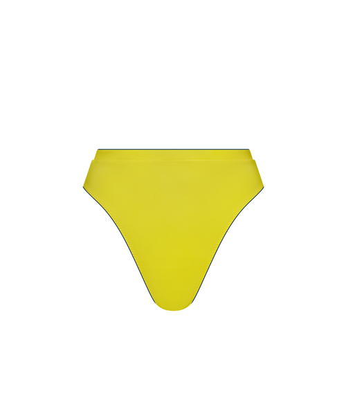 Ansea The Reversible High Waisted Bikini Brief In Chartreuse/forest