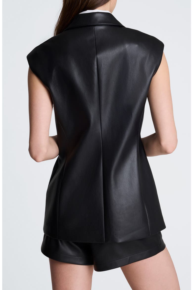 Layered Faux Leather Vest & Shirt Set, Alternate, color, BLACK/ PURE WHITE
