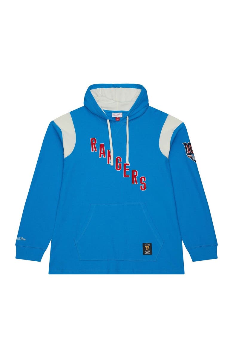 Mitchell & Ness Men's  Blue/White New York Rangers Centennial Lightweight Thermal Hoodie, Main, color, Blue