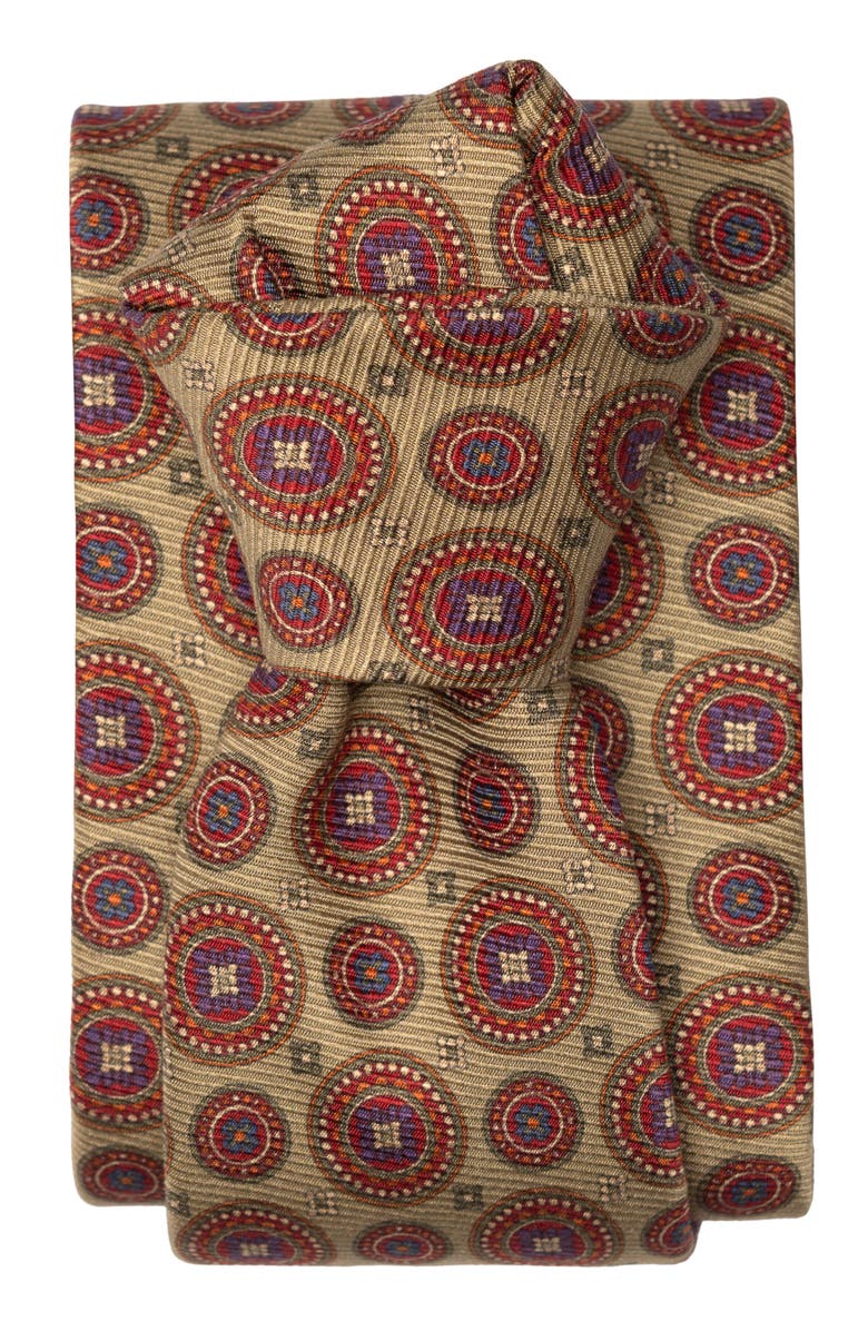 Elizabetta Farnese - Printed Madder Silk Tie for Men, Alternate, color, Sage Green