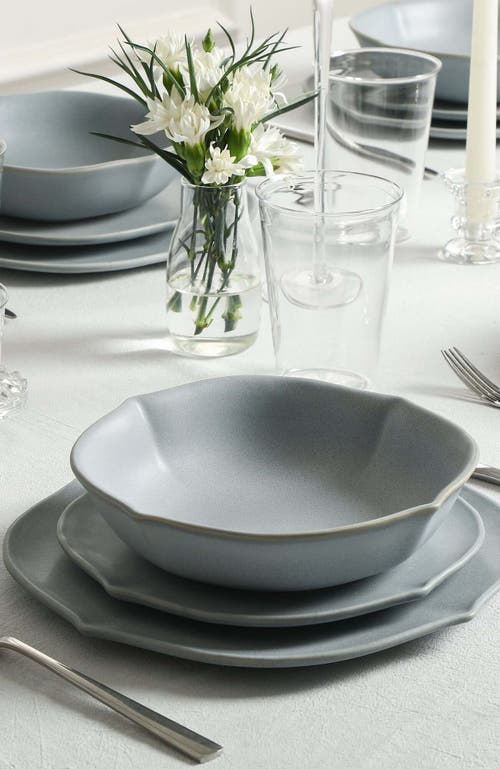 Stone Lain Baskerville 16pc Stoneware Dinnerware Set With Borosilicate Glass In Green