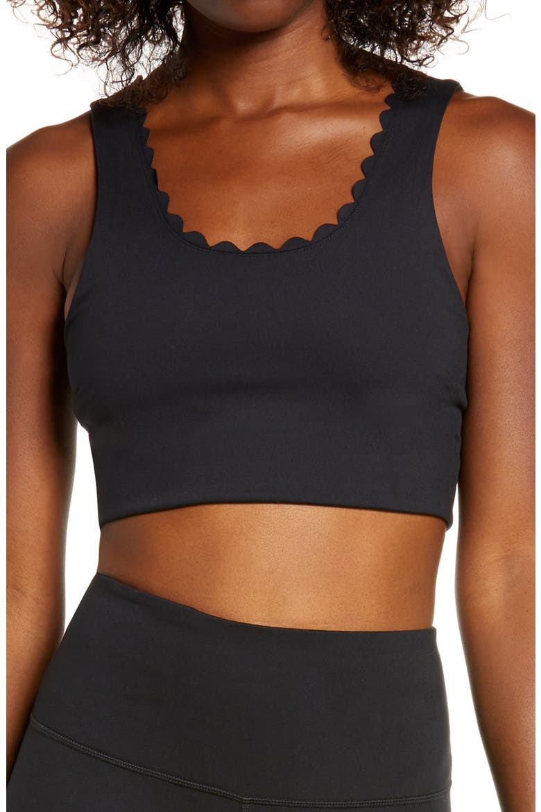 Scalloped Studio Lite Bra, Main, color, BLACK
