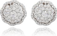 SUZY LEVIAN Sterling Silver Brown Cubic Zirconia Flower Stud Earrings