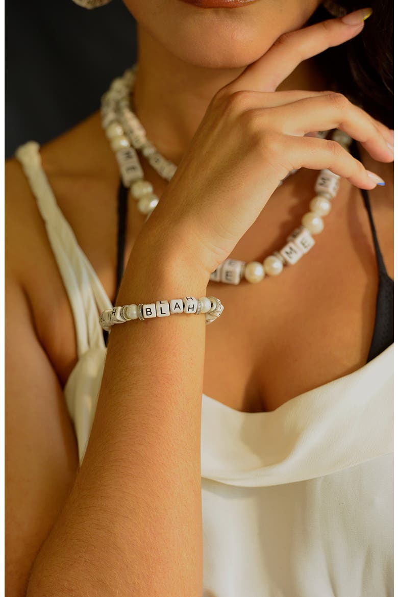 Blah Blah Blah Bracelet, Alternate, color, White