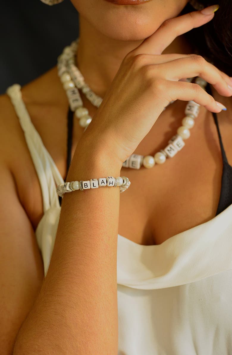 Venessa Arizaga Blah Blah Blah Bracelet, Alternate, color, White