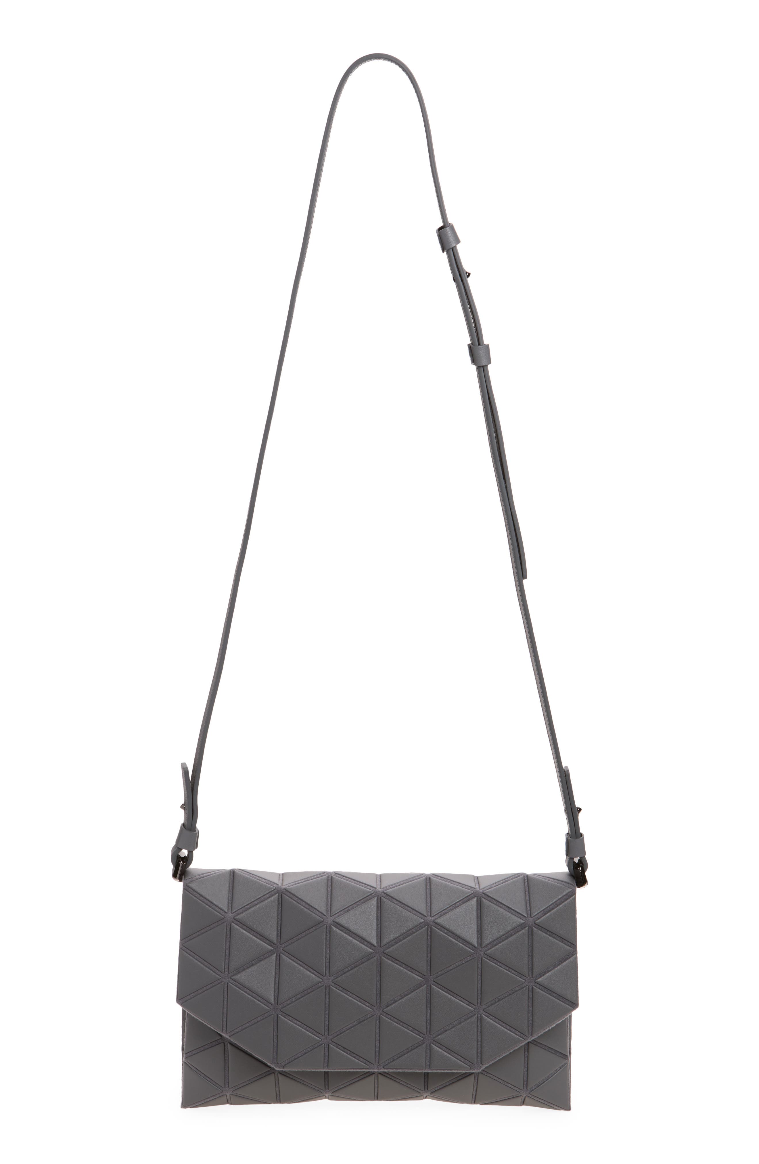 Tonneau Matte Black Crossbody Bag, Main, color, DARK GRAY