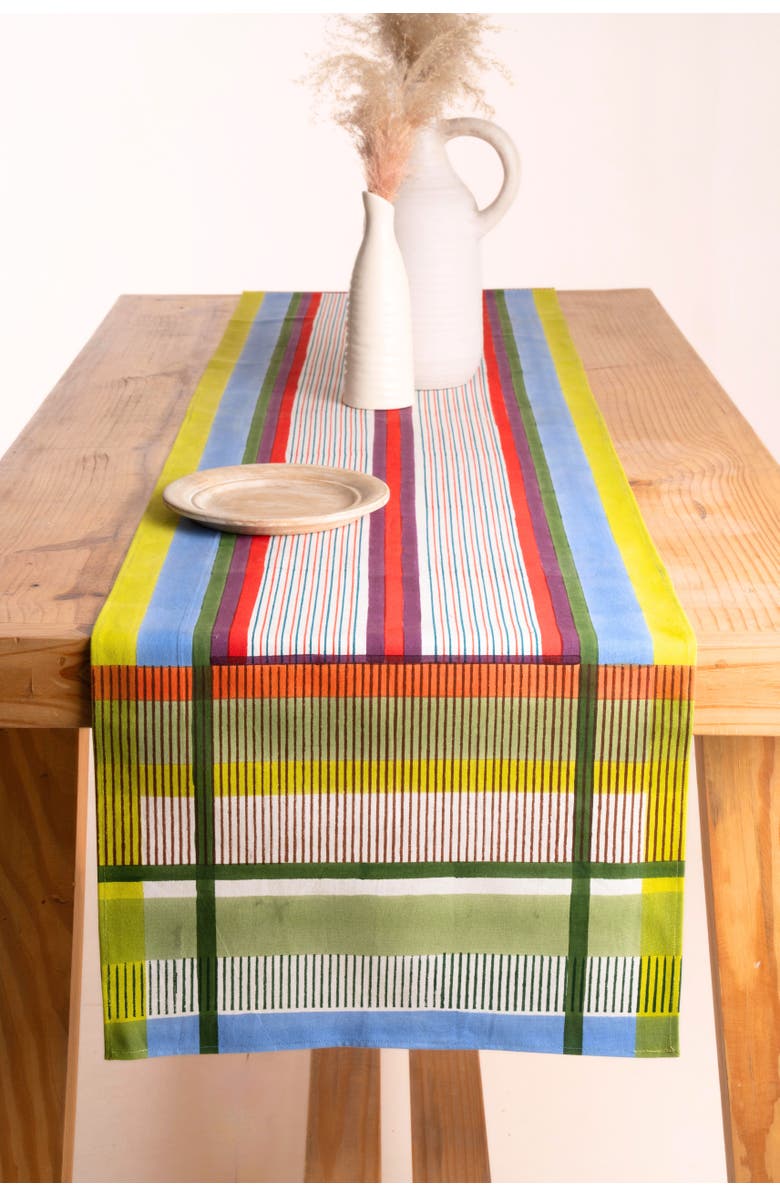 Inner Child Modernist Striped Tablerunner, Alternate, color, Multicolor