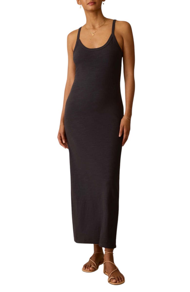 Faherty Sunwashed Slub Organic Cotton Maxi Tank Dress, Main, color, Washed Black