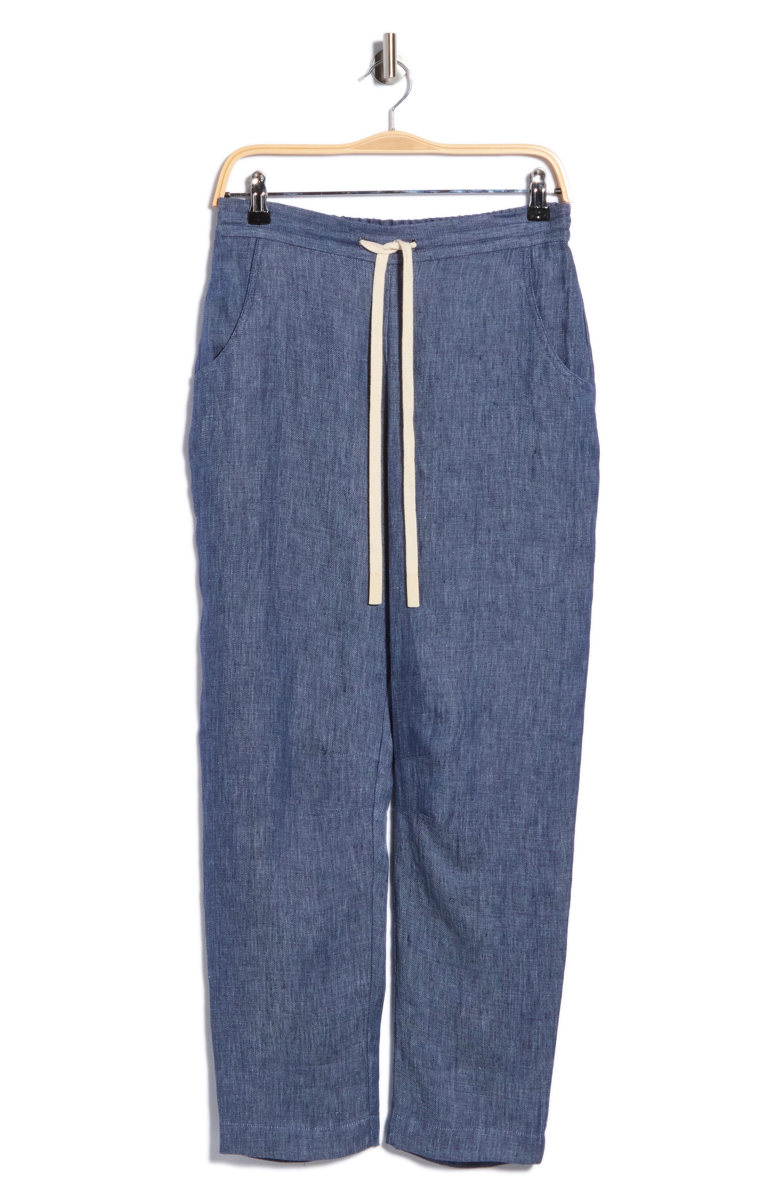 JJ Drawstring Straight Leg Hemp Pants