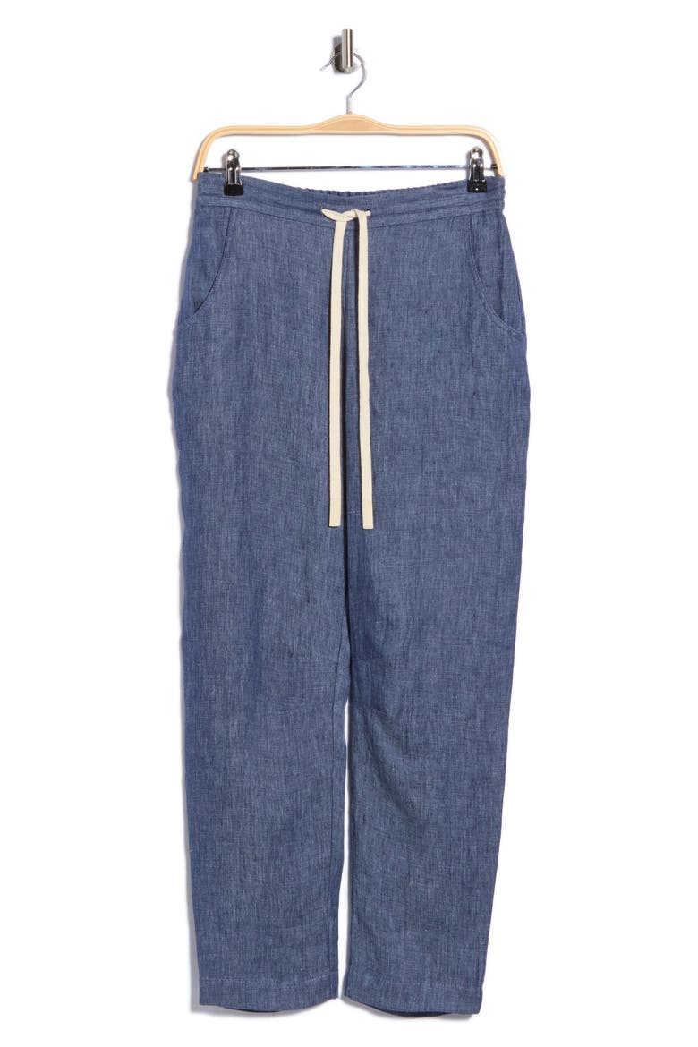 JJ Drawstring Straight Leg Hemp Pants, Alternate, color, MEDIUM INDIGO