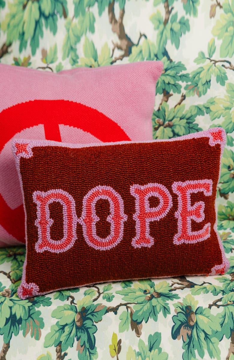 Furbish Dope Hook Pillow, Alternate, color, Coral Pink, Rust