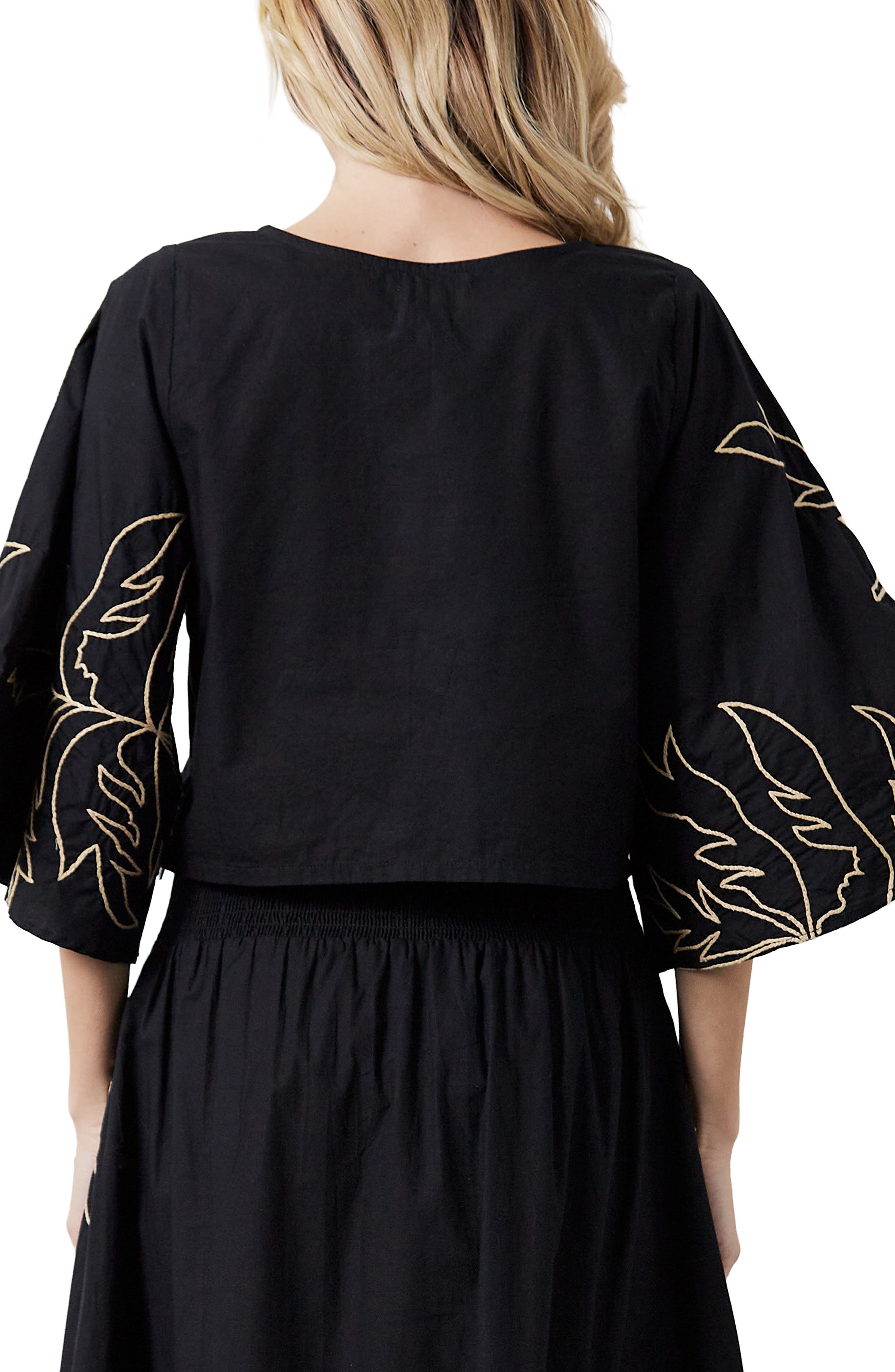 Tyler Embroidered Crop Shirt - image 2