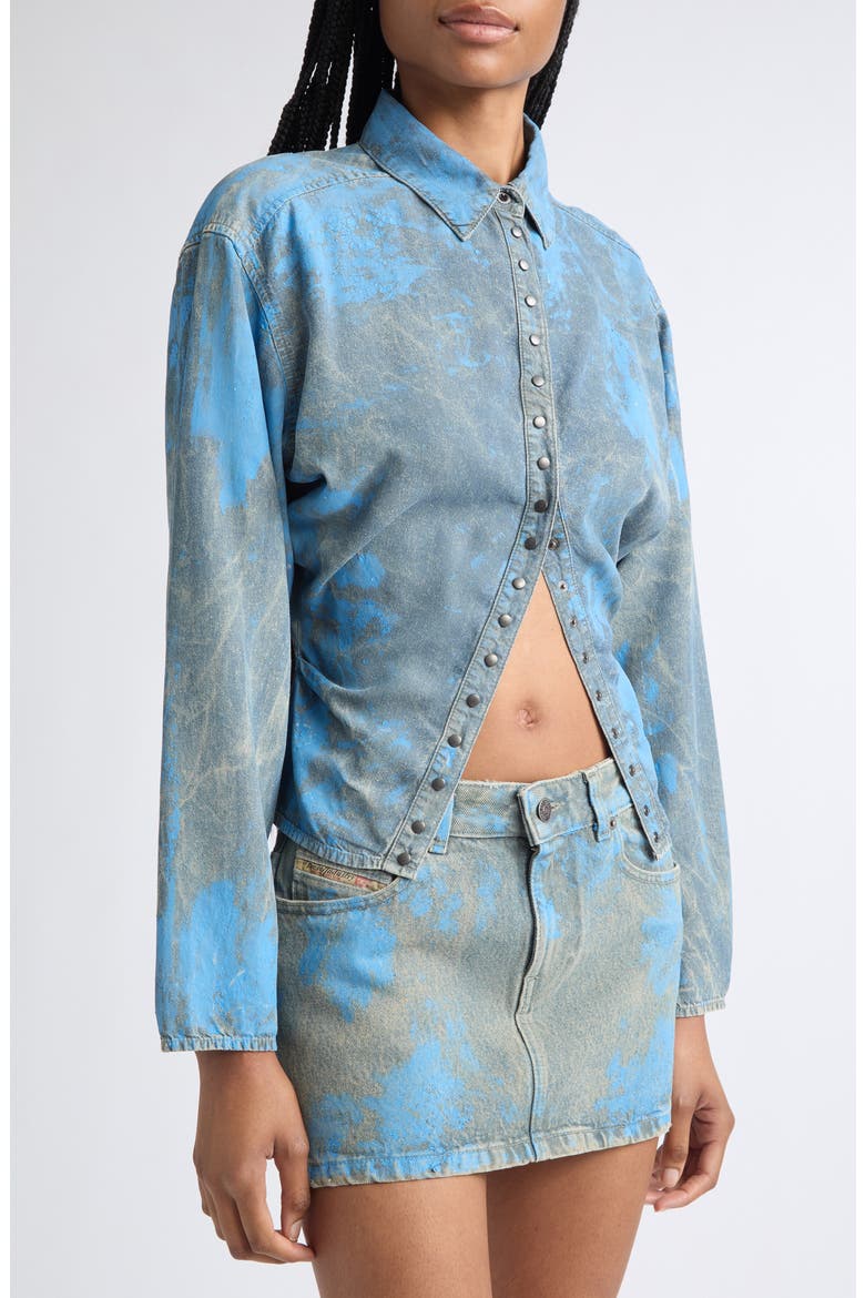 De-Plazy Snap Front Shirt, Alternate, color, SLATE/BLUE