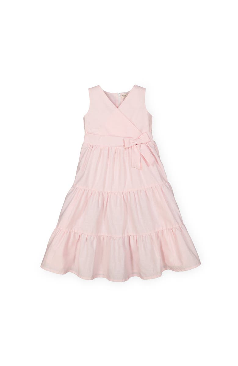 Hope & Henry Girls' Tiered Wrap Dress, Infant, Main, color, Pale Pink Linen