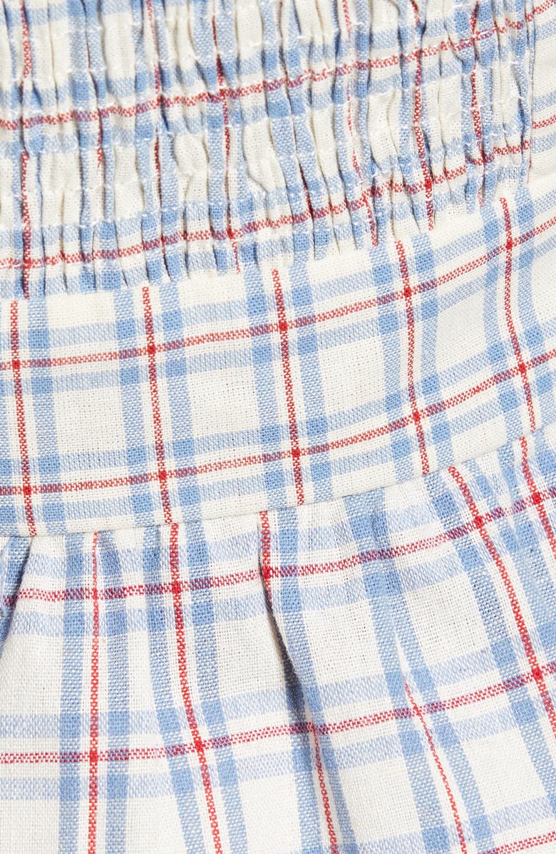 English Factory Plaid Tie Front Crop Top, Alternate, color, 