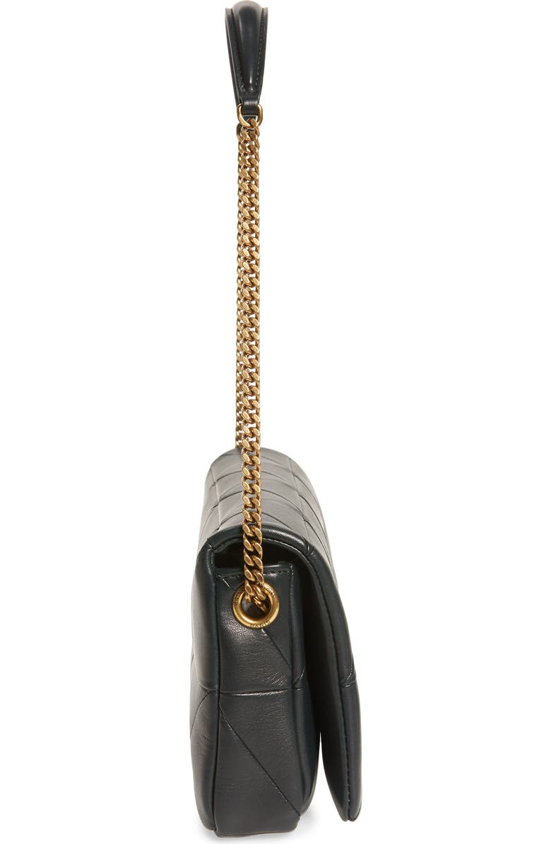 Saint Laurent Jamie 99 Patchwork Leather Baguette, Alternate, color, Deep Green