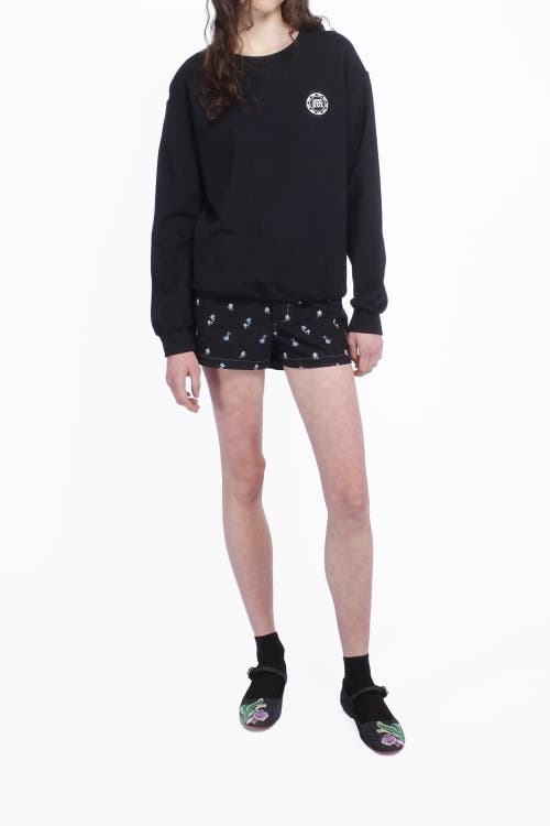 Anna Sui Wings Crew Neck Sweatshirt In Black
