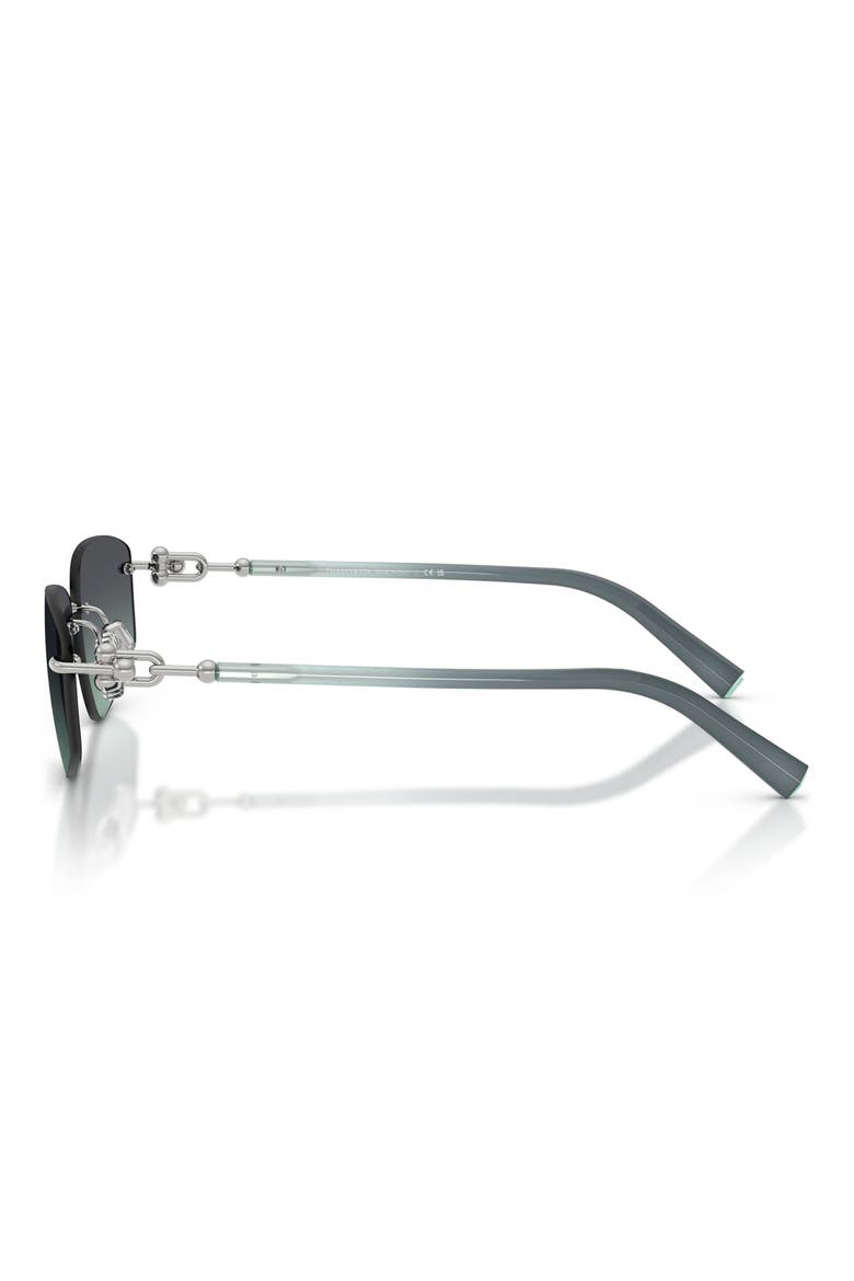 59mm Irregular Rectangular Sunglasses, Alternate, color, SILVER / AZURE GRADIENT GREY