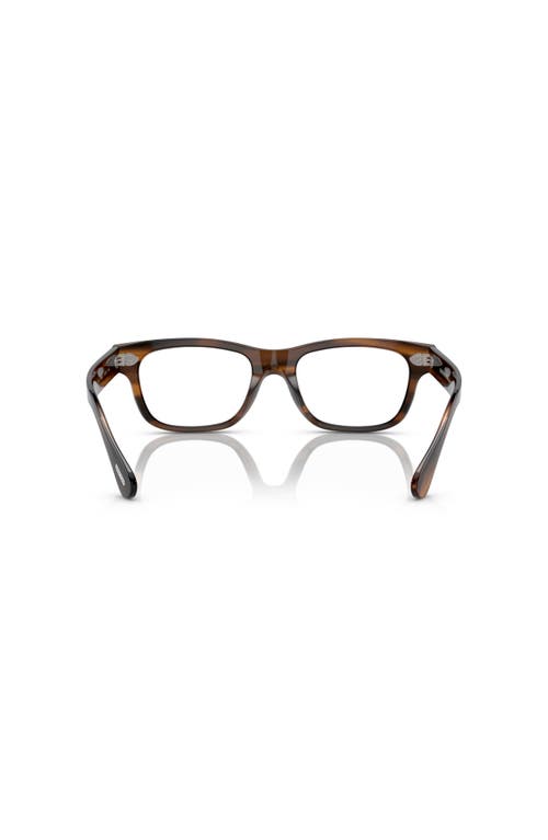 Oliver Peoples 53mm Rectangle Optical Glasses In Brown