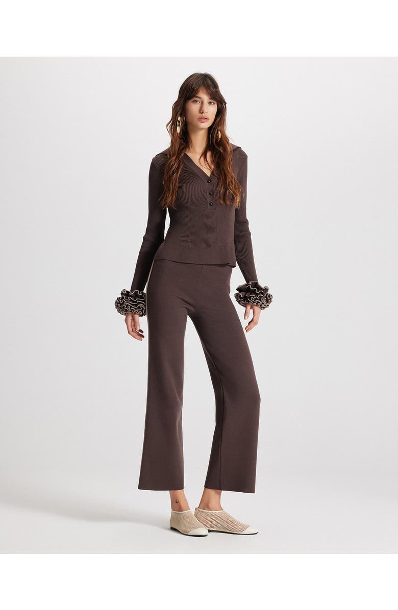 THEO The Label Nomia Short Sleeve Polo Tee, Alternate, color, Koffee/Wheat