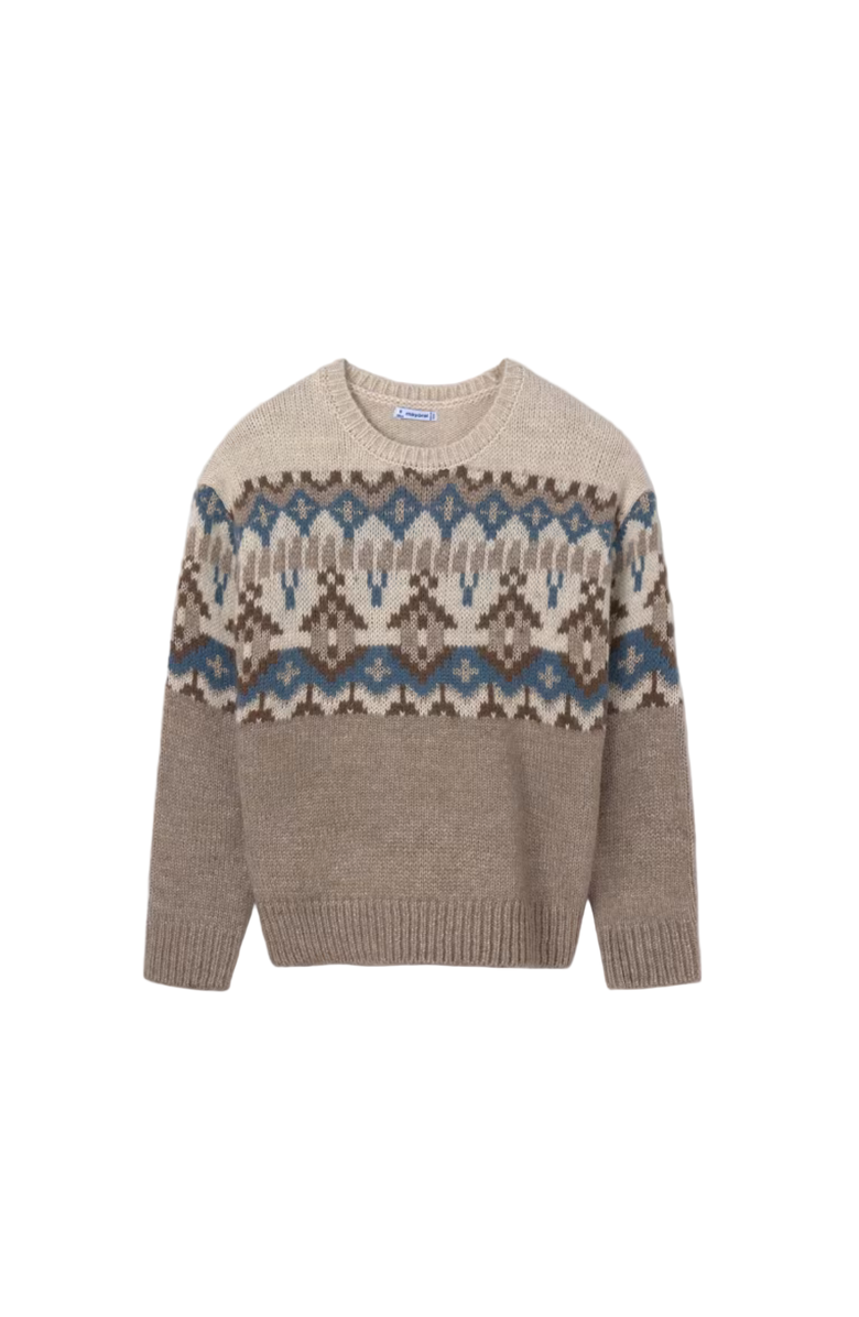 Mayoral Fair Isle Sweater, Main, color, Beige