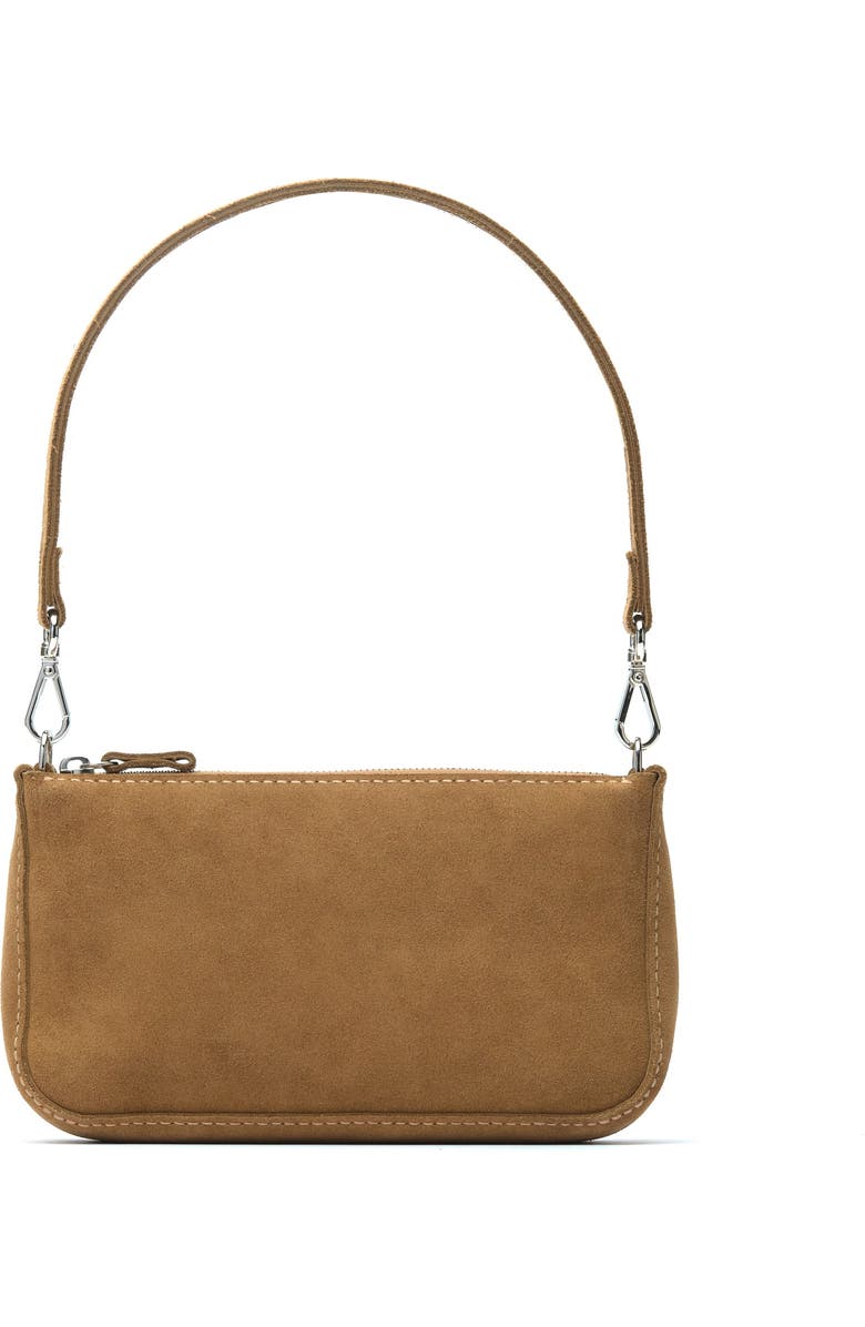 Ezra Arthur Chloe Leather Mini Nubuck Suede Shoulder Bag, Main, color, Sand
