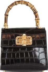 Persaman New York Ellie Croc Embossed Top Handle Bag