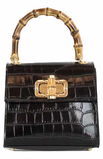Persaman New York Ellie Croc Embossed Top Handle Bag