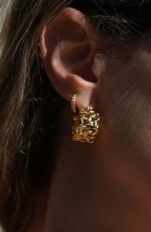 Argento Vivo Sterling Silver Textured Huggie Hoop Earrings
