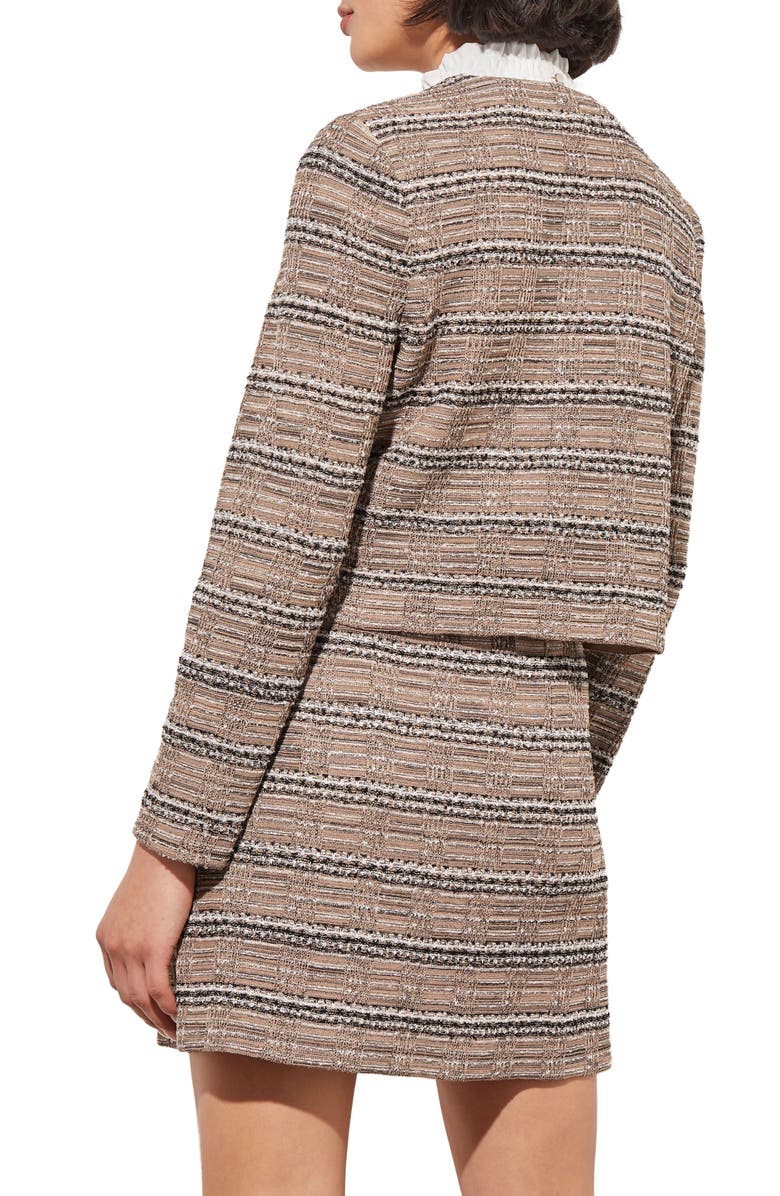 Ming Wang Heritage Crop Tweed Jacket, Alternate, color, Java/Blk/Ivo