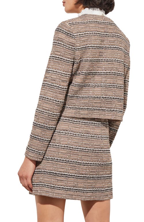Ming Wang Heritage Crop Tweed Jacket In Java/black/ivory