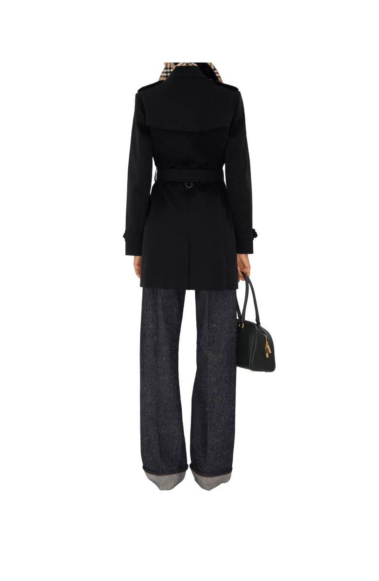 Burberry Short Chelsea Heritage Trench Coat, Alternate, color, Black