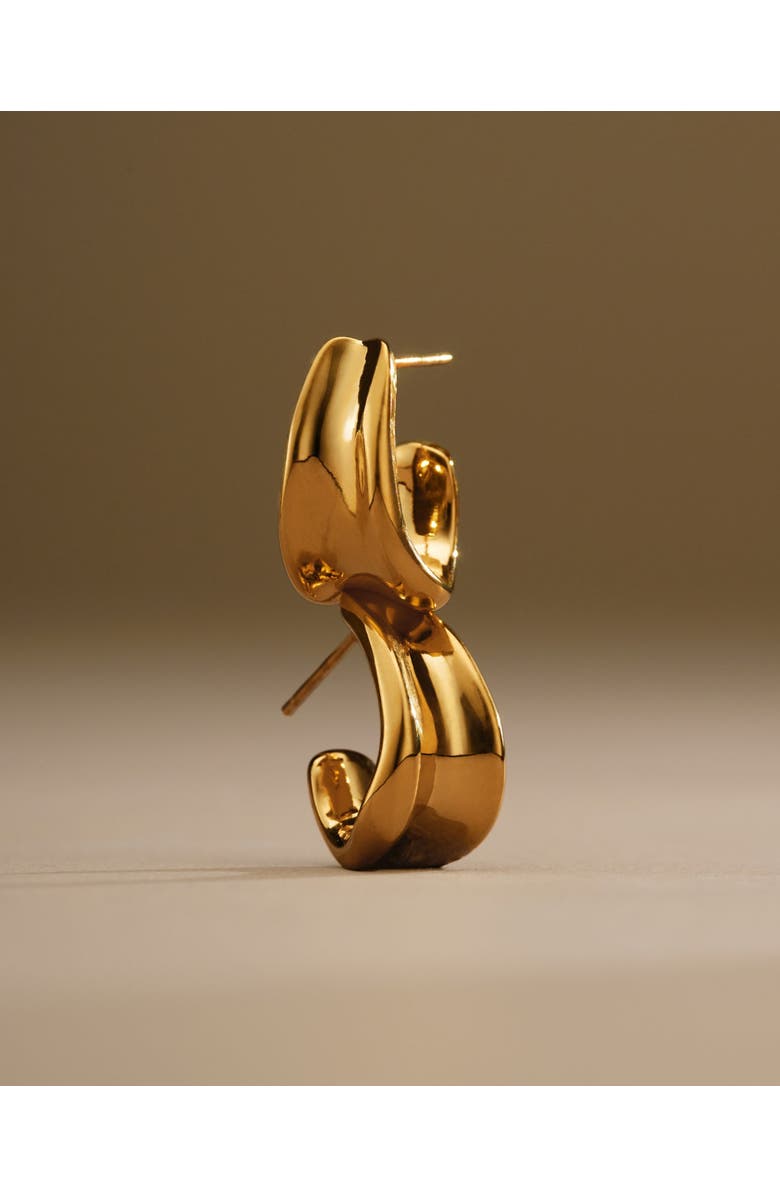 Katie Loxton Molten Luxe Waterproof Gold Hoop Earrings, Alternate, color, Gold