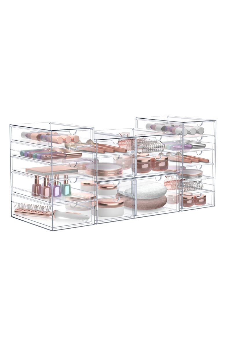SORBUS 4-Pack 18-Drawer Storage Organizers, Main, color, Clear