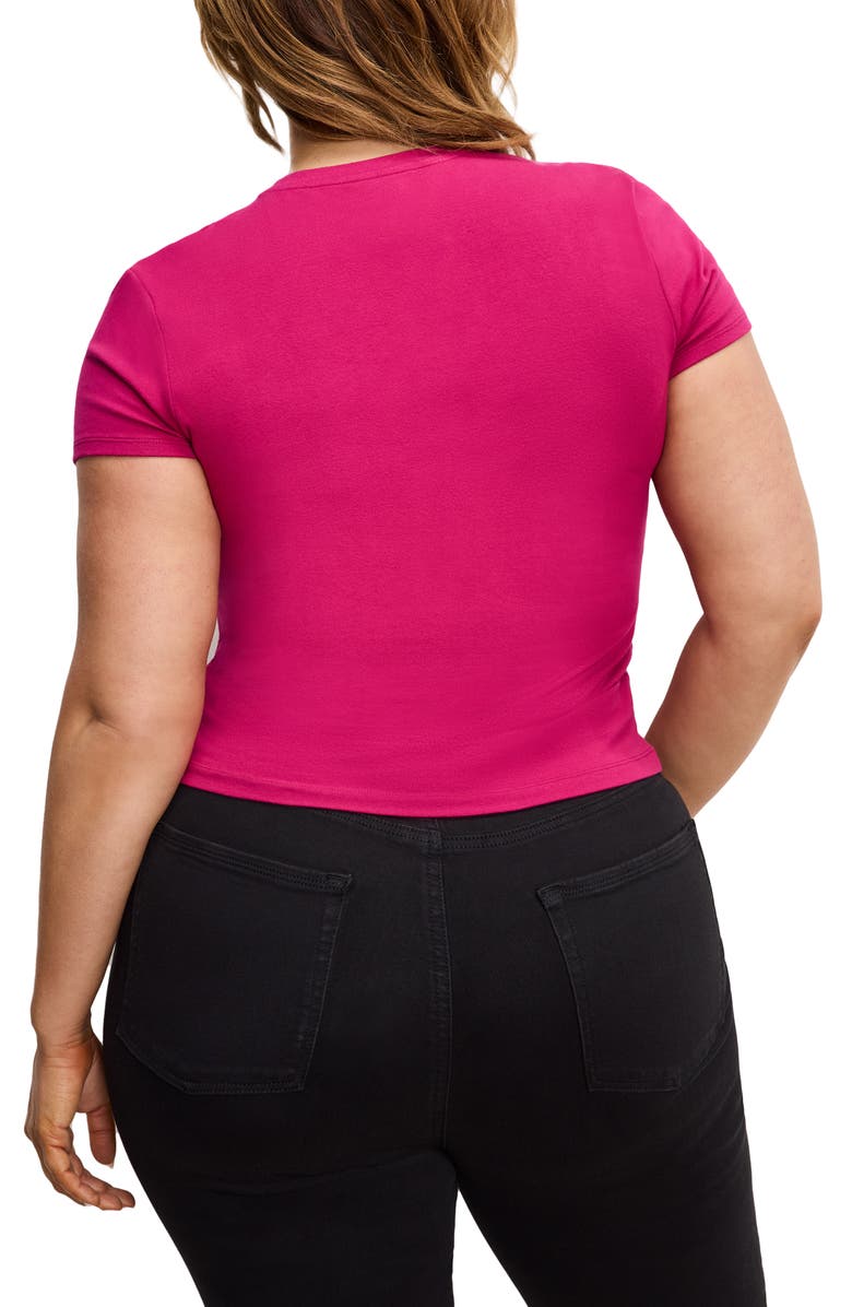 Good American Super Stretch Baby Tee, Alternate, color, Fuschia002