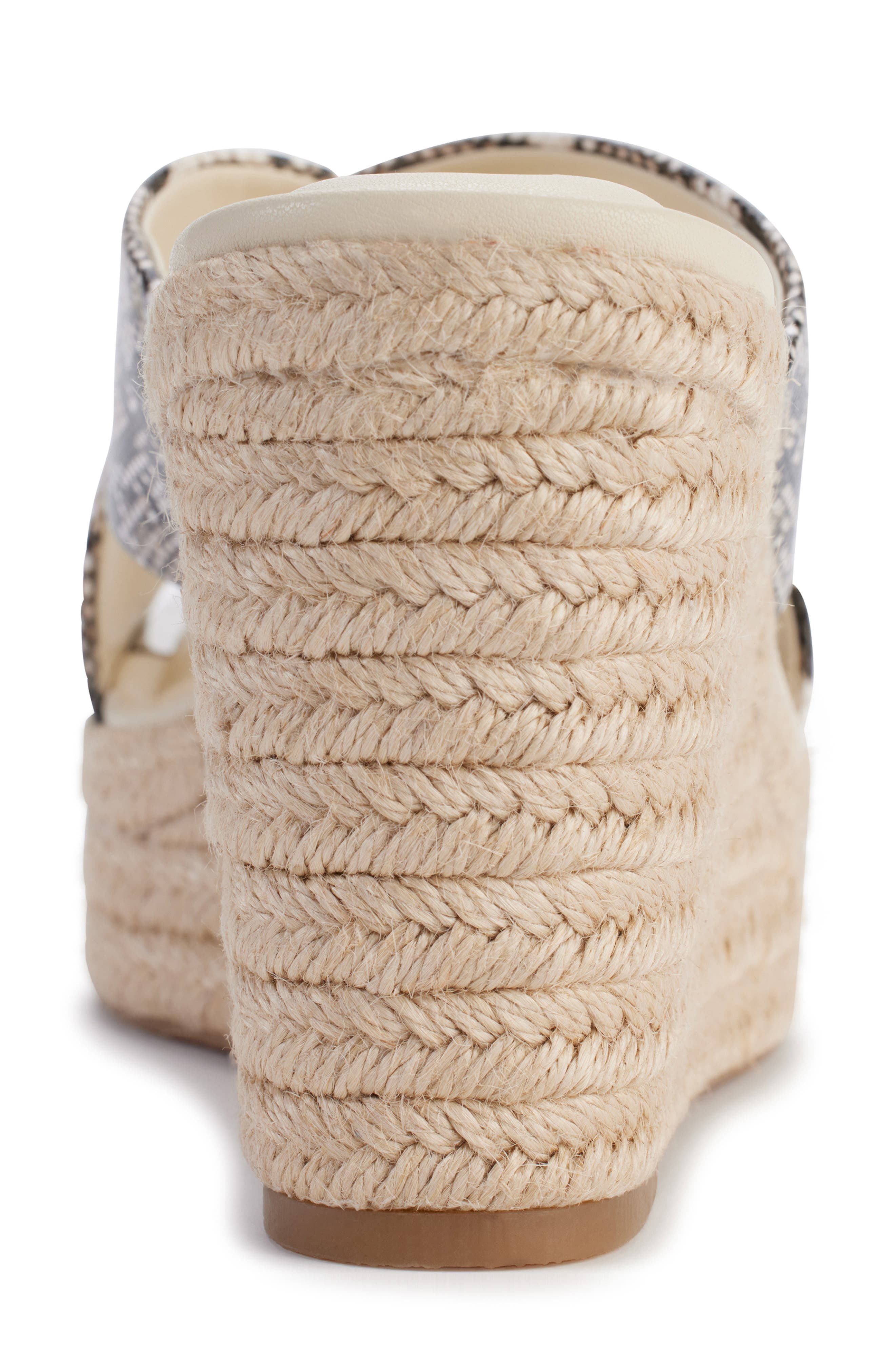 DKNY Maryn Snakeskin Embossed Platform Wedge Sandal, Alternate, color, Sepia Multi
