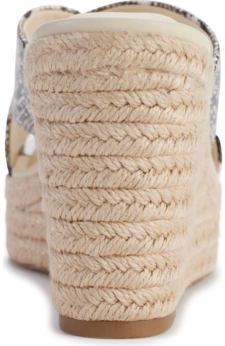 DKNY Maryn Snakeskin Embossed Platform Wedge Sandal, Alternate, color, Sepia Multi