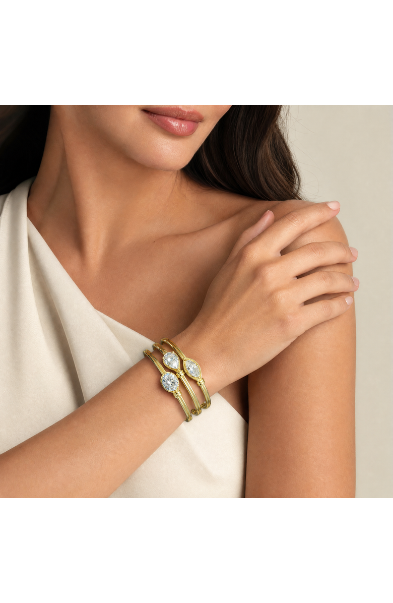 BY ADINA EDEN Moissanite Bezel Marquise Center Stone Bangle, Alternate, color, Gold