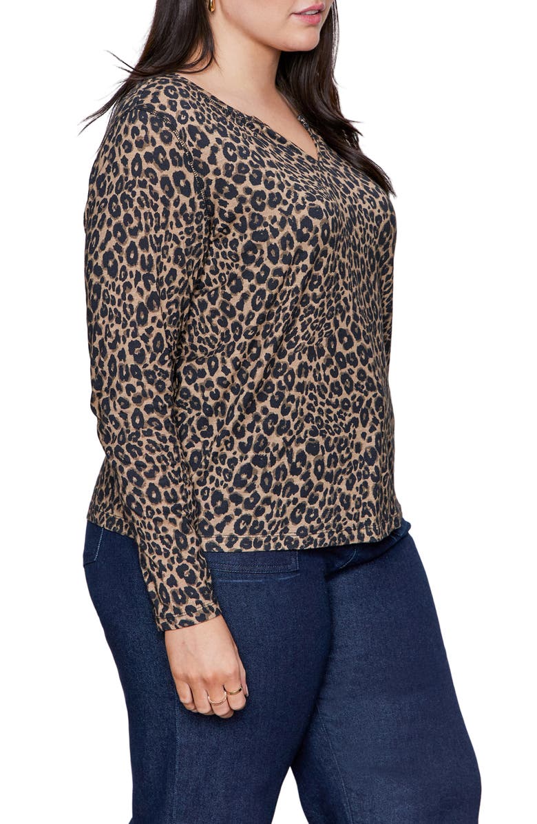 Sanctuary Perfect Notch Print Long Sleeve T-Shirt, Alternate, color, French Kitty