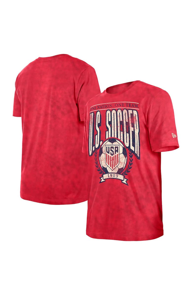 5TH AND OCEAN BY NEW ERA Men's 5th & Ocean by New Era  Red USMNT Throwback Boxy T-Shirt, Alternate, color, Red