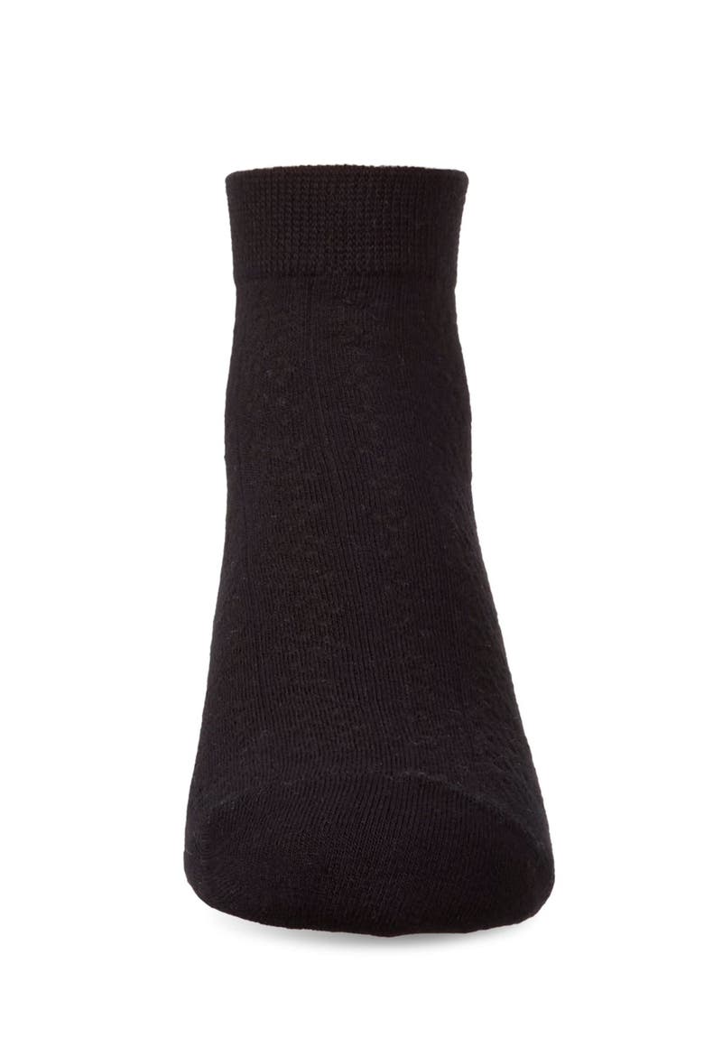 Rayon Blend Diamond Knit Patterned Ankle Sock, Alternate, color, Black