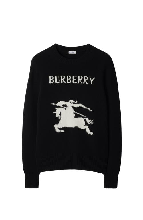 Shop Burberry Ekd Wool Cashmere Sweater In Black