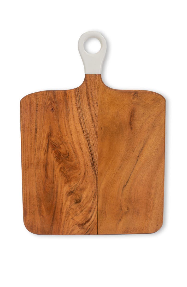 Jeanne Fitz Wood + White Collection Acacia Wood Square Charcuterie Board, Medium, Alternate, color, White, Brown