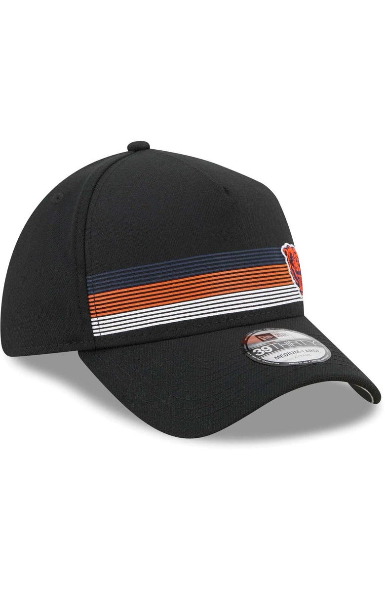 New Era Men's New Era Black Chicago Bears Flawless Stripe 39THIRTY Flex Hat, Alternate, color,