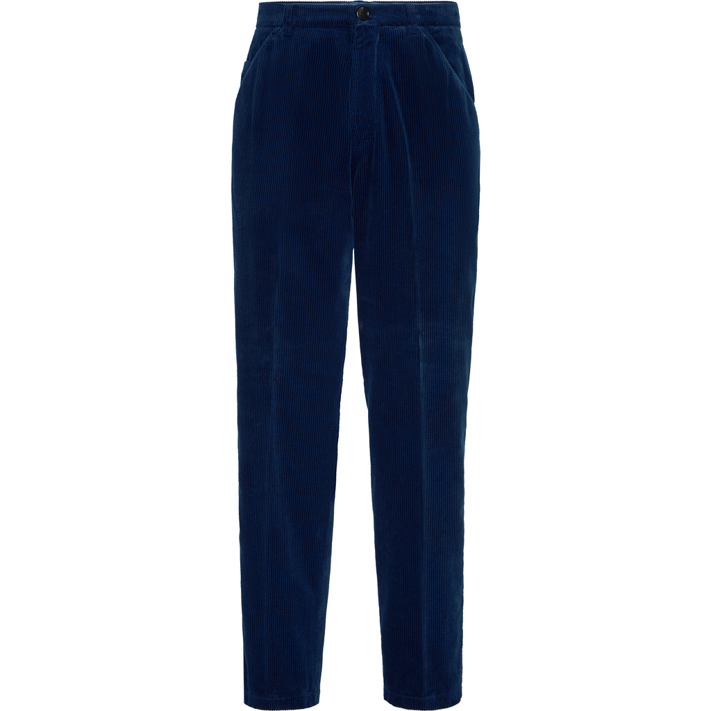 Brunello Cucinelli Corduroy Leisure Fit Trousers In Blue