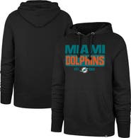 '47 Men's '47 Black Miami Dolphins Box Out Headline Pullover Hoodie