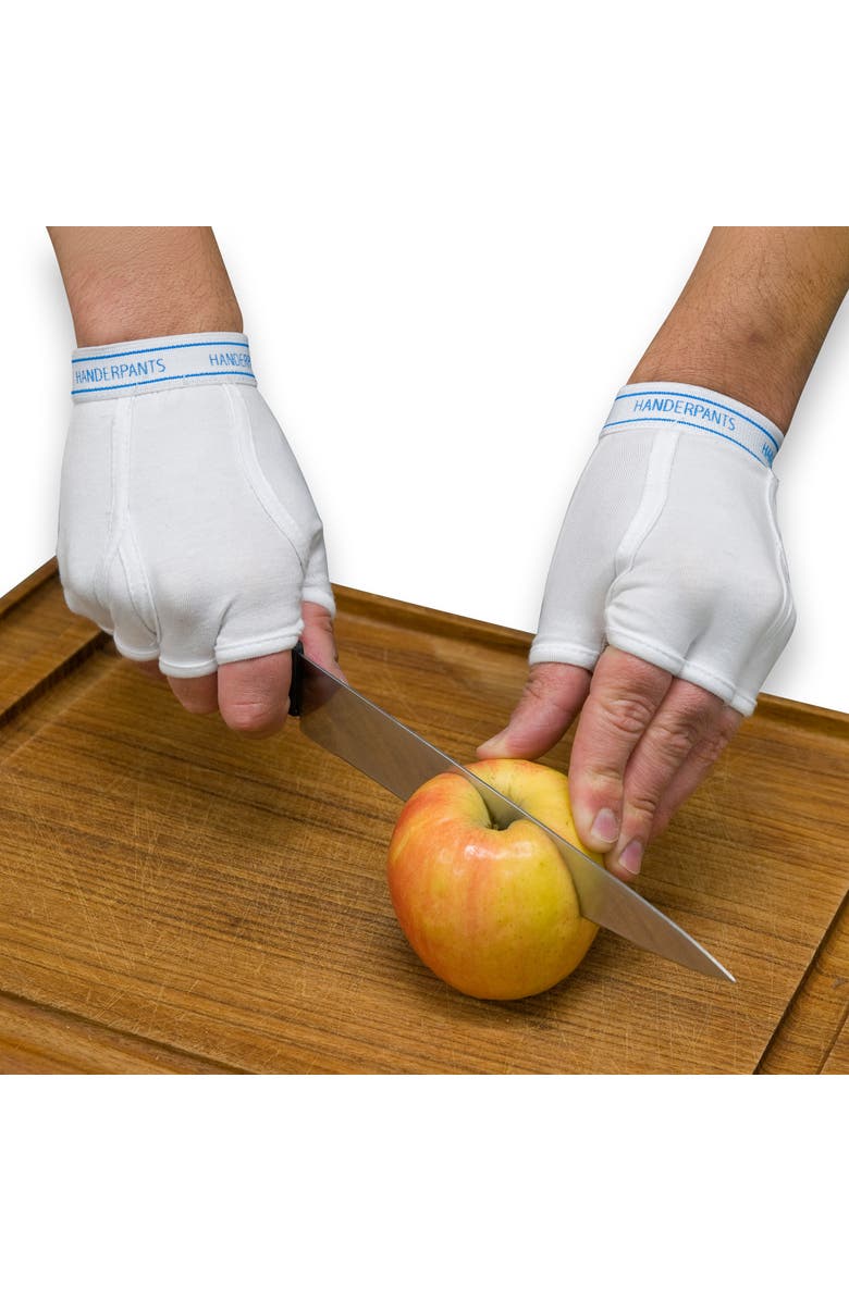 Archie McPhee White Fingerless Cotton Gloves, Alternate, color, Multicolored